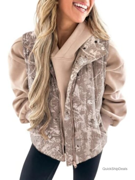 Jackets & Blazers - EVALESS Women Puffer Vest Camo Quilted